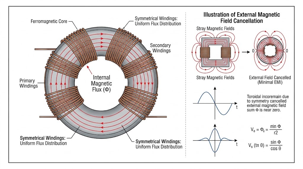 Low Noise Toroidal Transformer